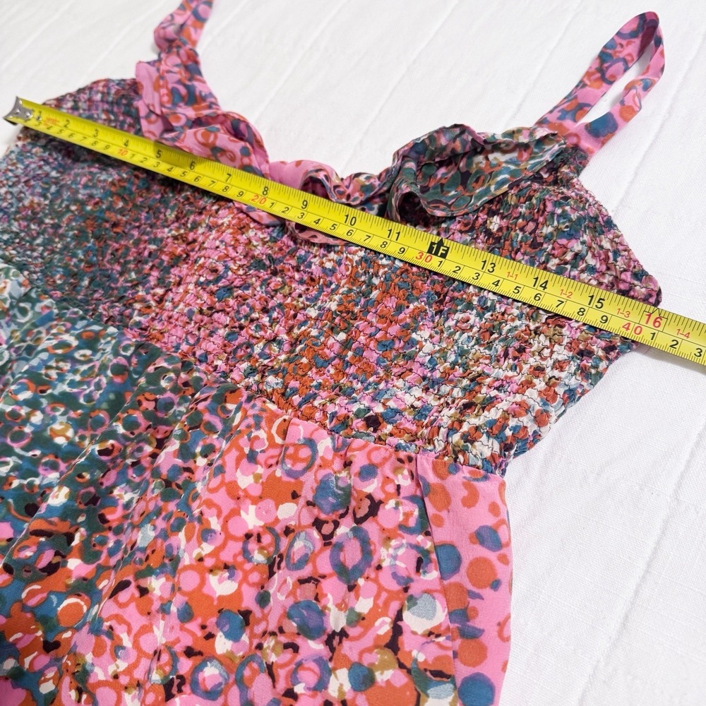 Anthropologie Maeve Dress Size SMALL Confetti Whirl Silk Dress Colorful - Picture 9 of 13